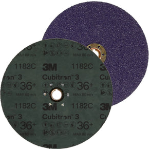 3M Cubitron 3 7100310727/1182C Fibre Disc, 36+, TN Quick Change, 4-1/2 in, Die 450E